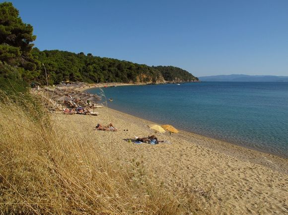 In Skiathos, Agia Eleni beach, calm with clear and warm water