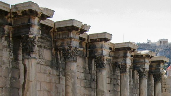 Aged marble pillars