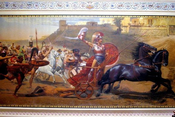 Painting of Achillion in battle