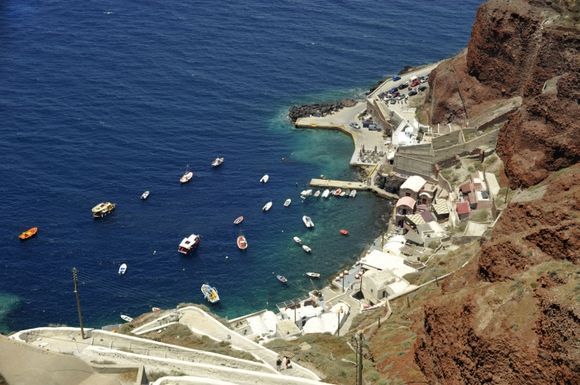 Harbour at Oia seen from above