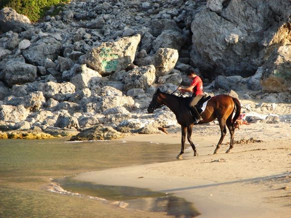 Horse riding on Tsampika Beach