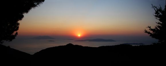 Sunset above Chalki and other small islands