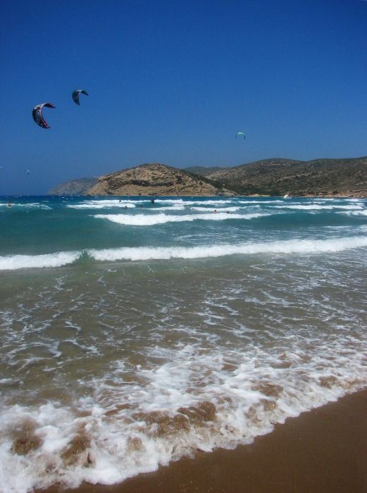 Waves of the Aegean Sea in Prasonissi