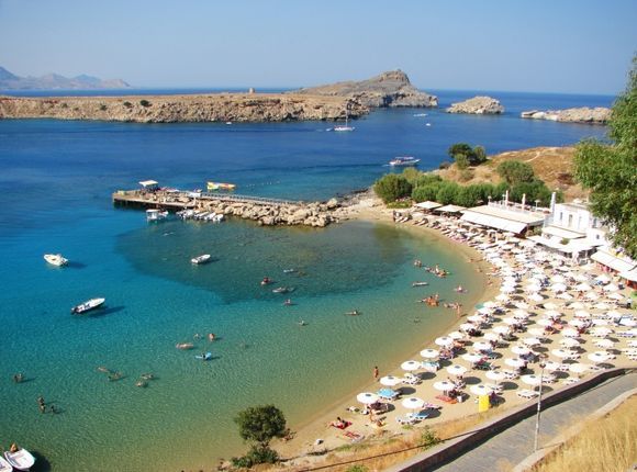 One of the beaches in Lindos