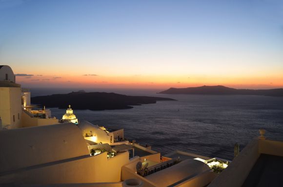 Blue hour in Thira