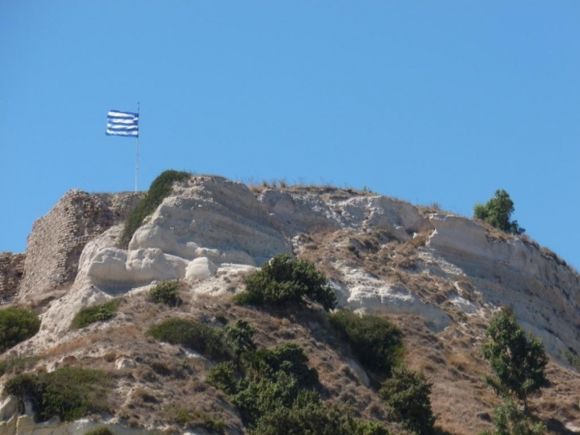 Flag flying in Kefalos Village,Kos