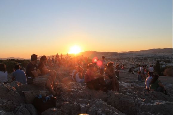 Waiting for the sunset on Areopagus Hill