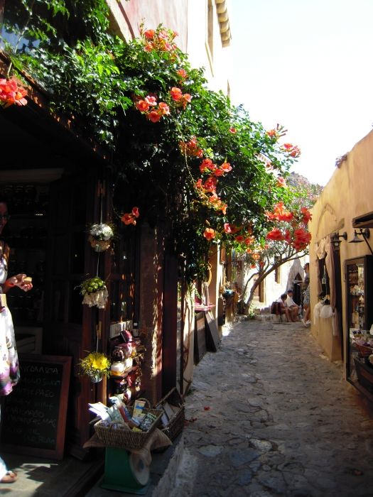 Monemvasia, narrow streets inside the old town.