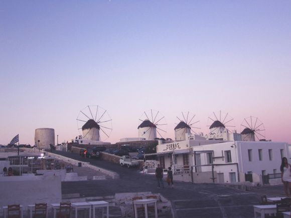 The Mills of Mykonos at dawn