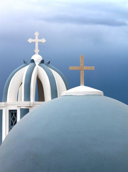 Blue domes in Fira.