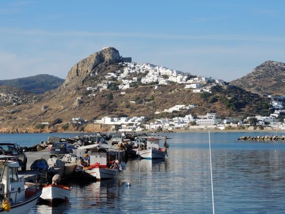 Skyros town with fisherman harbour of Molos