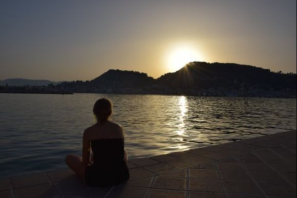 Girl enjoys the sunset