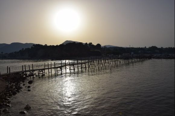 Bridge from Cameo Island in the sunset