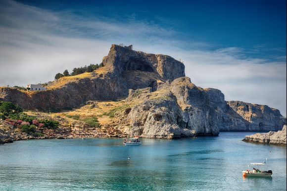 Acropolis of Lindos from Agios Pavlos bay