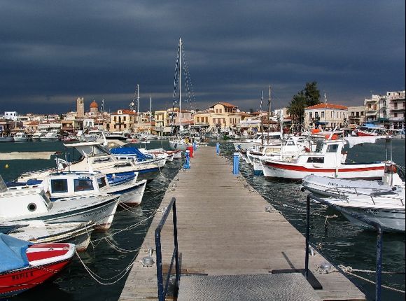 Stormy weather is coming Aegina town.
