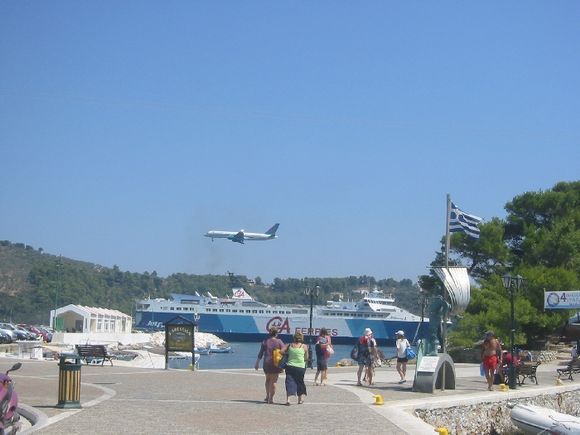 Skiathos Town. Ship or Airplane?