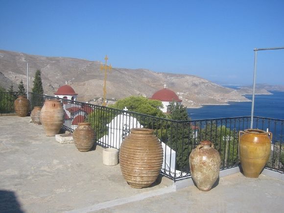 A balcony at Agios Savvas monastery