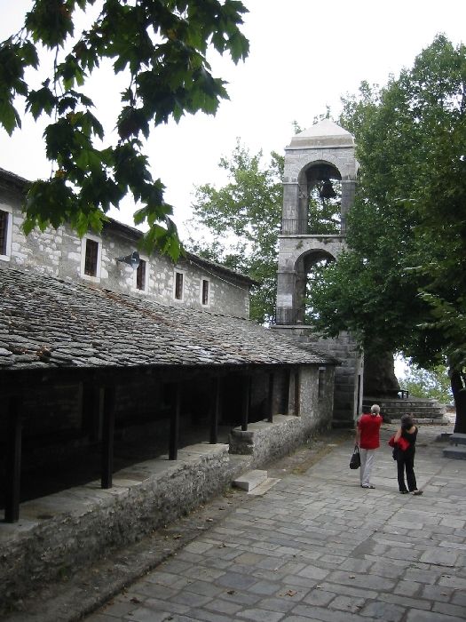 Kissos village. The old church at the central square.