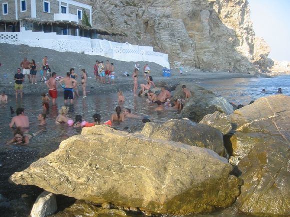 Boiling in the hot springs of Thermes