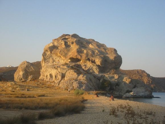 The characteristic stone looking after Petra beach