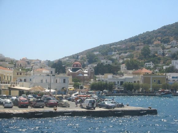 The port; everybody waits for the arrival of the ferry