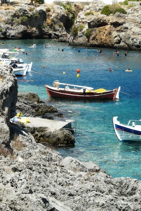 The little cove at Avlemona where fishermen moor their boats, is also a popular swimming area.