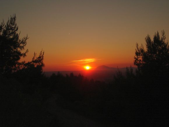 Sunset at mount Ainos