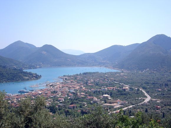 Vlycho bay surrounded by the hills of Lefkada