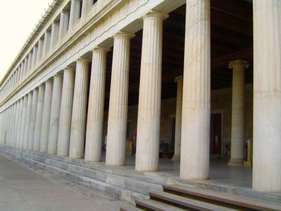 Among all the residential beauty of Plaka, the restored Stoa of Attalos (159 -138 BC) can be found, with its impressive columns of marble and limestone.