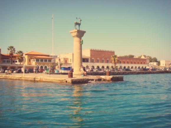 Rhodes old Harbour Entrance and the Palazzo Governale