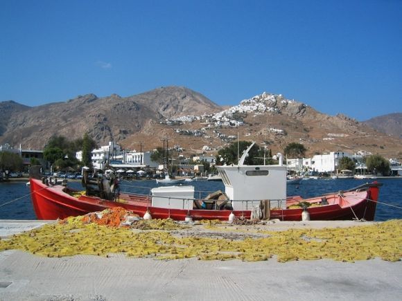 Fishing boat in port of Serifos