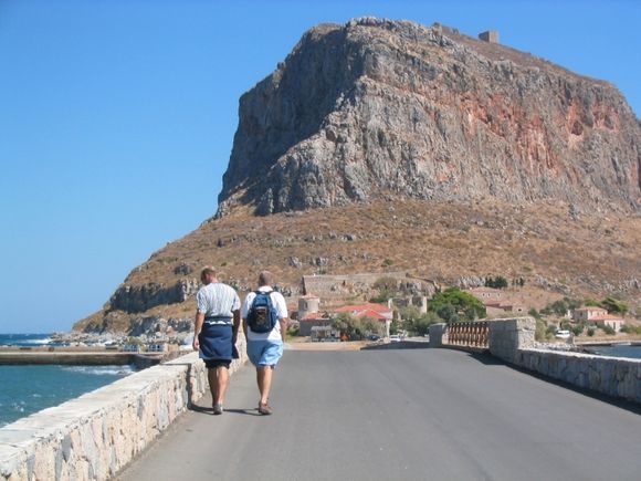 Walking to the Rock of Monemvasia