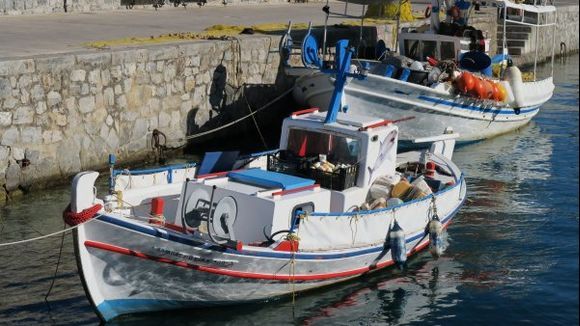 Fishing boats in Plaka the small port of Leonidio
