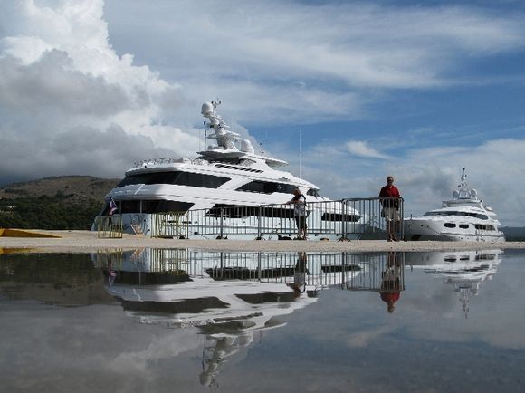 Super-Yachts in Argostoli harbour