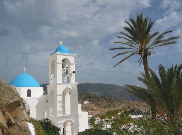 Church on a hill in Ios Chora
